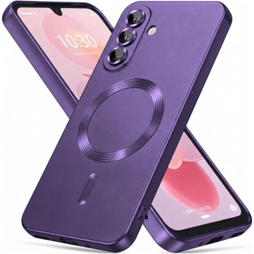Image of DIZORO Samsung A57 Case, Compatible with Mag Safe Back Cover, Matte Luxury Metallic Luster Flexible TPU Wireless Charging Shockproof Case with Camera Protector (Metallic Silver)
