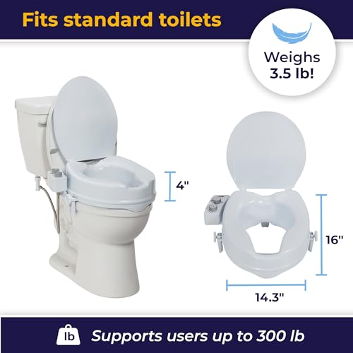 Image of Drive Medical PreserveTech Raised Toilet Seat with Bidet, Ambient Water