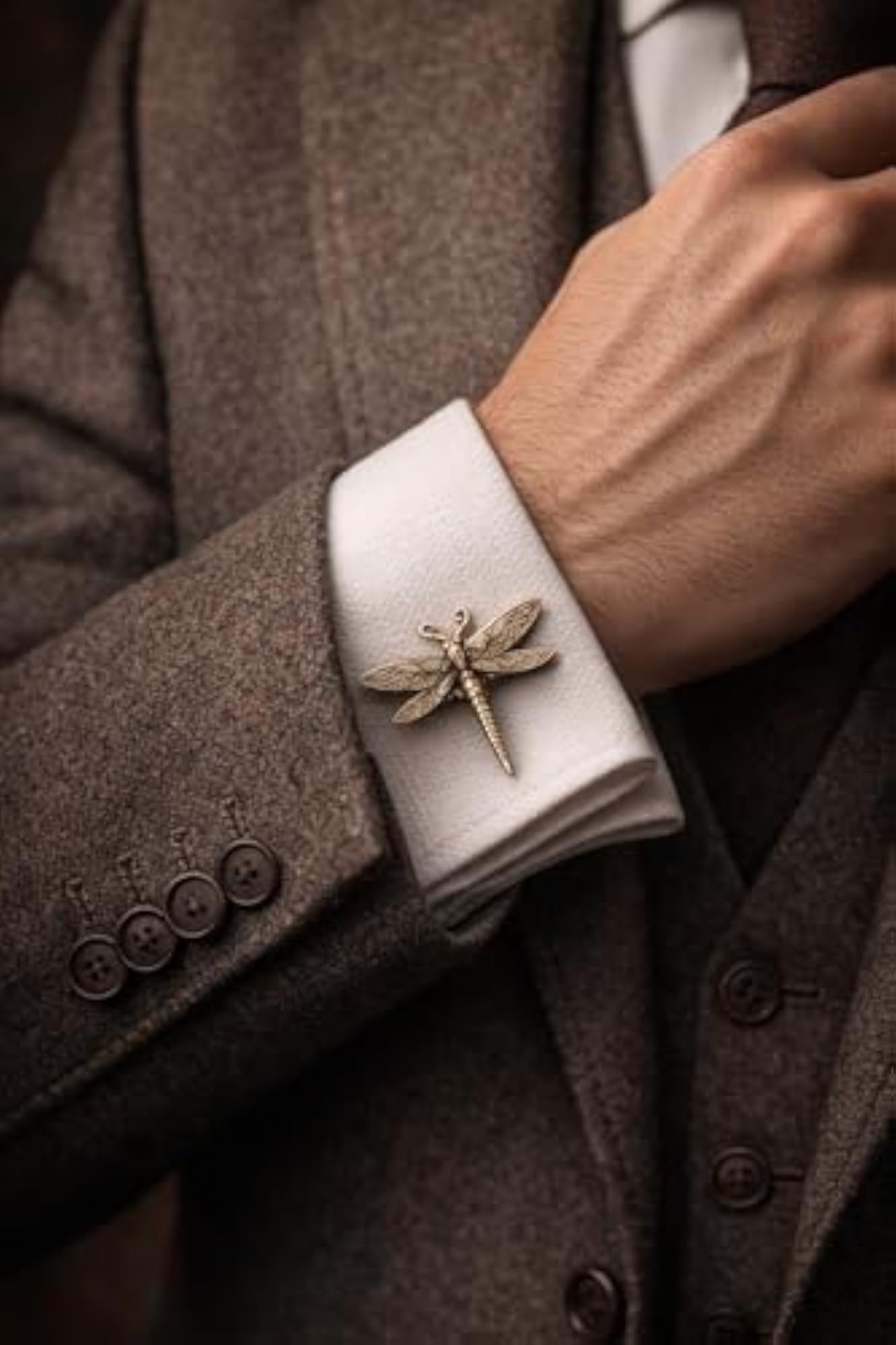 Vintage Dragonfly Cufflinks, Elegant Design