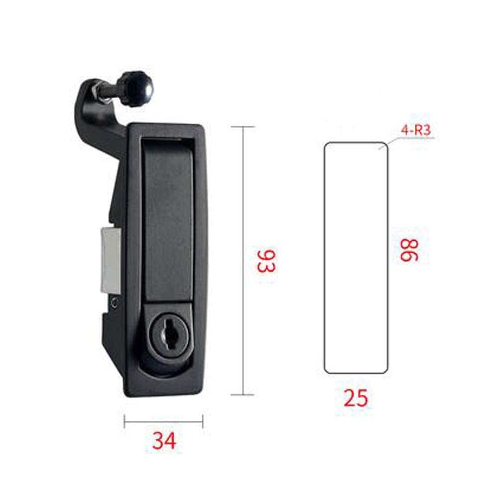 Sarini Serrature A Compressione 2 Pezzi - Per Armadietti E Cassoni, Regolabili, Nero, In Lega Di Zinco - Foto 11