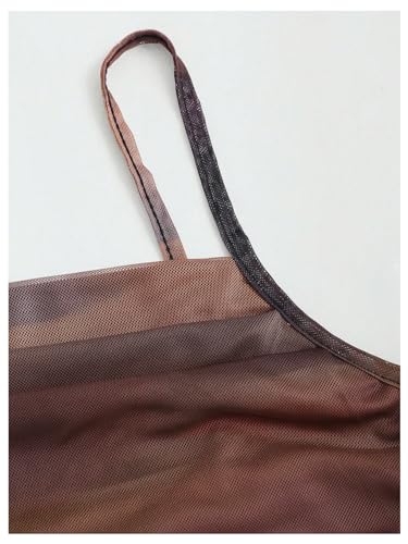 GORGLITTER Women's Mesh Ruched Spaghetti Strap Maxi Party Bodycon Dress4