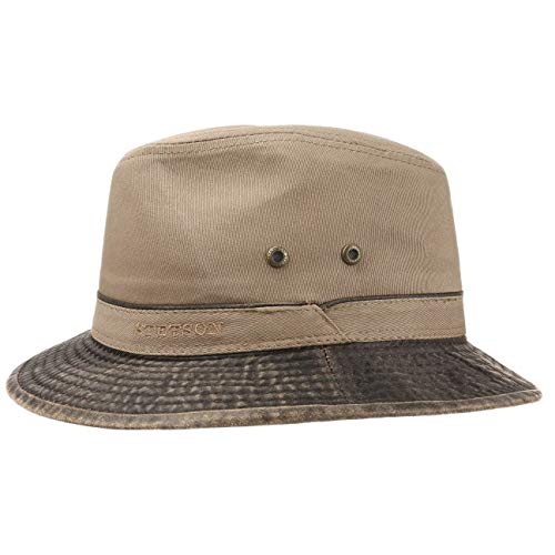 Preisvergleich Produktbild Stetson UV-Schutz 40 Traveller - Baumwollhut für Herren - Travellerhut Frühjahr / Sommer - Sonnenhut Packable / knautschbar - Sommerhut Used Look - Hut mit Markenstickerei - Stoffhut