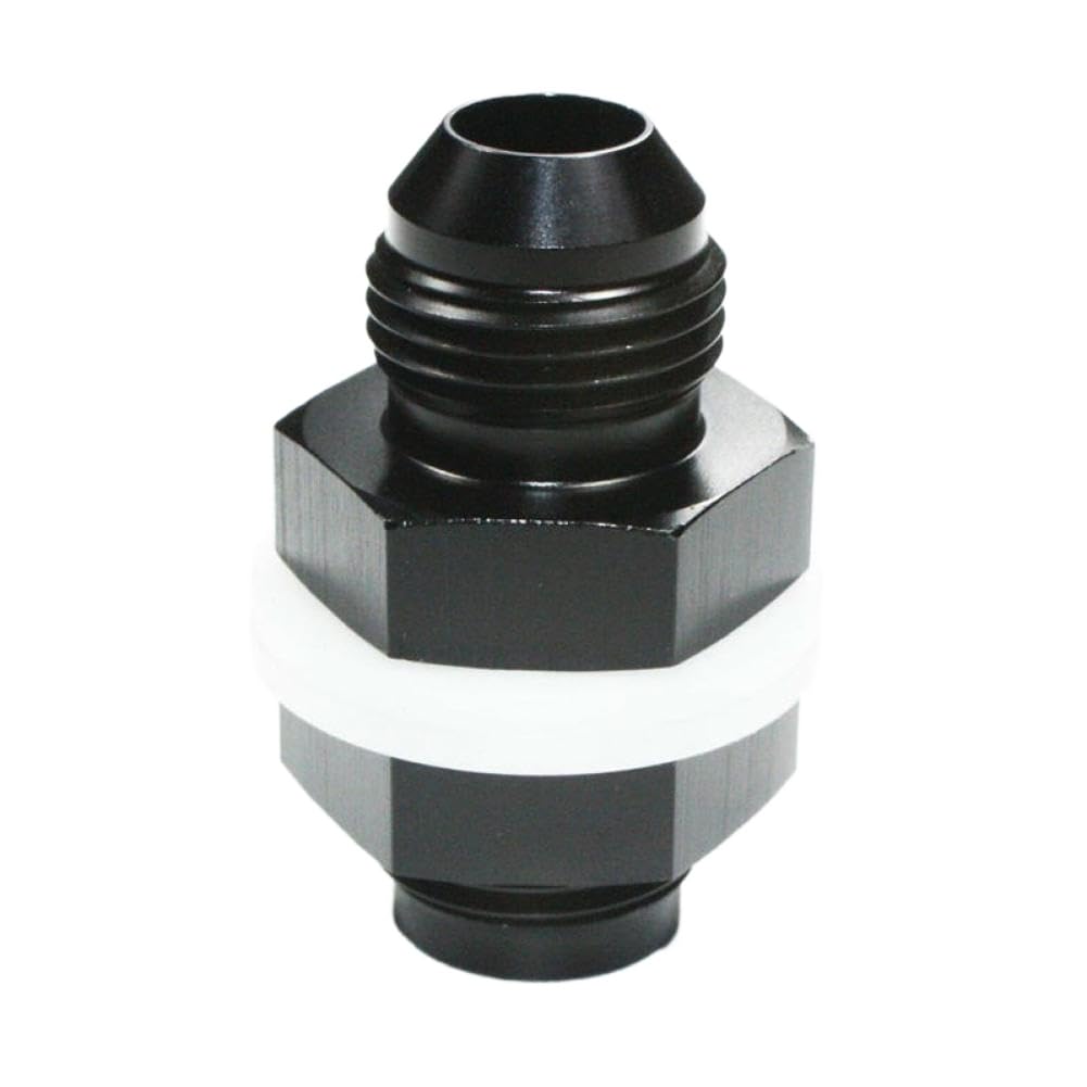Black Aluminum 12 an AN12 Flare Fuel Cell Bulkhead Fitting with Washer and Nut(AN8)