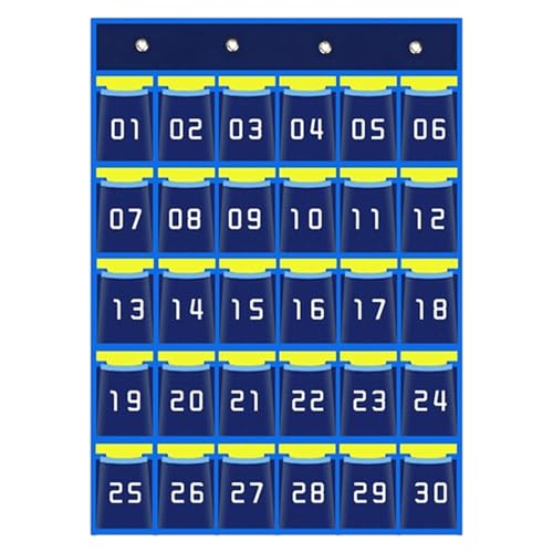 Almacenamiento Del Aula - Bolsa De Calculadora | Organizador De Armario De Bolsillo De Sundries Numerados Con Ganchos, Suministros De Almacenamiento Escolar Para Los Teléfonos Inteligentes Cálvulas De