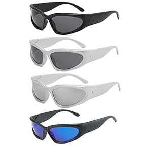 4Pcs Wrap Around Sunglasses, UV400 Shades Outdoor ...