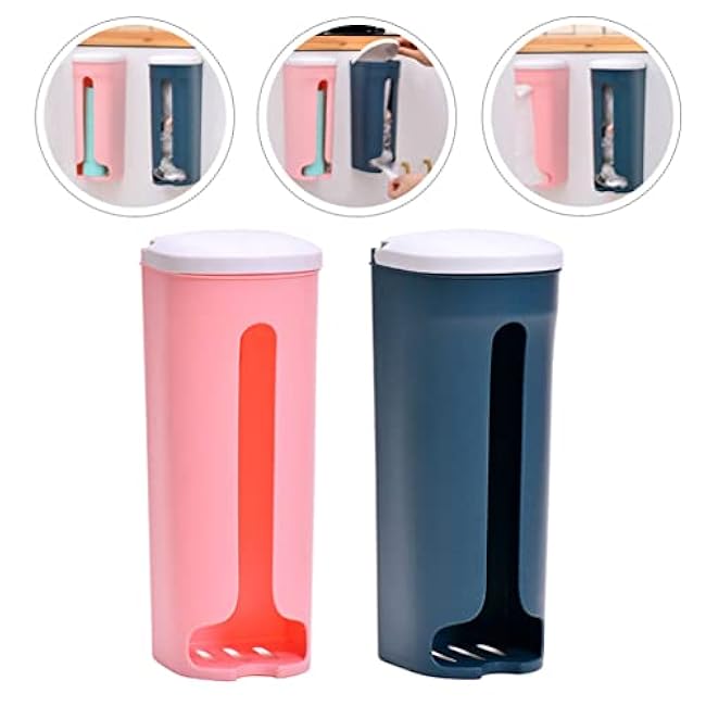 Hemoton 2pcs Grocery Storage Bag Holder Pocket Wall Trash Shopping Bag Holder Dispenser Storage Box Pocket Protector