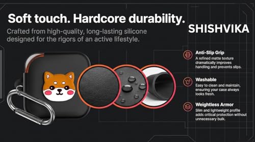 Image of SHISHVIKA Ultra Armor Silicone Case Cover Compatible for CMF by Nothing Buds Pro 2 / Buds 2 Plus /Buds 2 (Sticker Shiba, Cartoon)