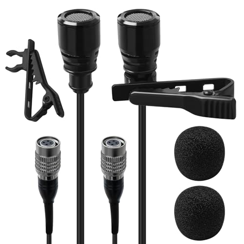 2 Pack Lavalier Lapel Microphone with Hirose Connector