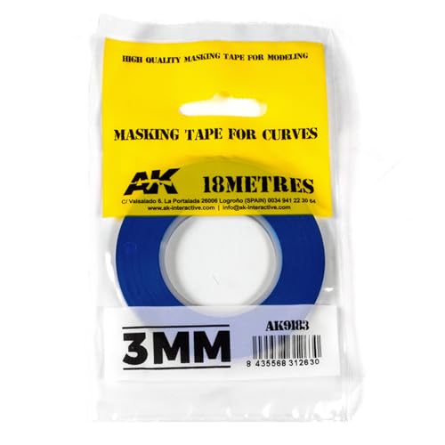 Bande adhésive flexible 3 mm AK9183 bleue pour masquer les lignes courbées