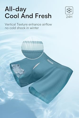 GOOTUCH Men's Modal Breathable Underwear, Moisture Wicking Odor Control Boxer Briefs, Ultra-Soft Stretch Seamless(2&4 pack)3