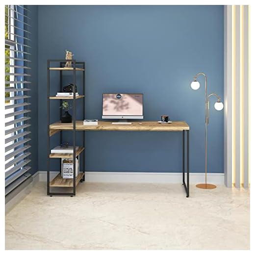 Compace Desing, Escrivaninha com Estante Alta 4 Prateleiras 1,50m Dynamica