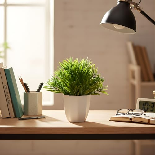 Image of fancymart Artificial Mini Bamboo Bunch in Pot - 22 cm Height, Perfect for Tabletop Decoration | Ideal for Home & Office Decor