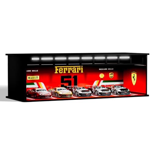 Image of DCO Diorama Garage F55 Display Vault Series | Premium 1:64 Diecast Car Display for 5+ Diecast Cars with Internal LED Lighting | Collector Showcase Only | Cars Not Included