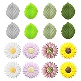 16 Stück Maschenstopper für Stricknadeln, Silikon Stricknadelstopper, Gänseblümchenblätter Stricknadelspitzenschutz, Bunte Stricknadel Schutzkappe Strickzubehör,für Häkeln Stricken DIY Kunstprojekt