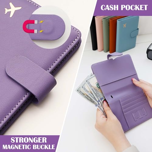 Image of Melsbrinna Premium Leather Passport Holder Covers Case, Waterproof Rfid Blocking Travel Wallet Passport Holder with Pen Holder, Cute Passport Book for Women /Men