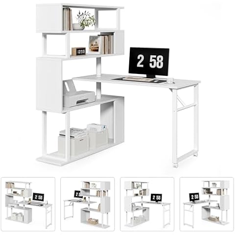 LITTLE TREE L-Shaped Desk with Shelves Cover