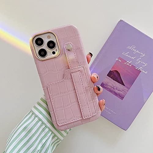 Étui cuir iPhone 12 Pro rose avec fente carte idéal pour vos sorties