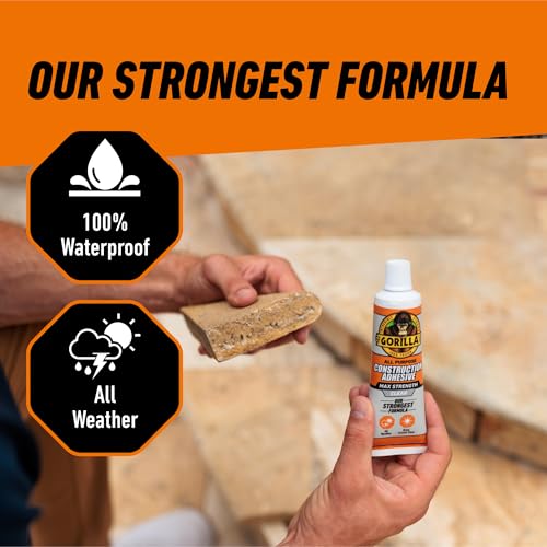 Gorilla Max Strength Construction Adhesive, Clear, 2.5 oz - image 5