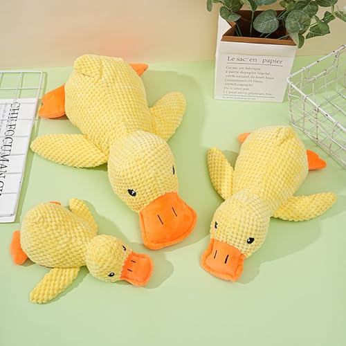 Juguete mordible interactivo para perros en forma de pato amarillo miniatura 3