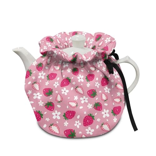Image of Strawberry Tea Cozies for Teapots Tea Cosy Tea Cover Keep Warm Tea Pot Dust Cover Insulated Kettle Cover for Home Kitchen Decorative Accessories