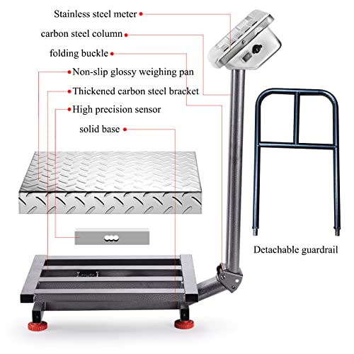Báscula Industrial Plegable 660lb con Barandillas Removibles miniatura 5