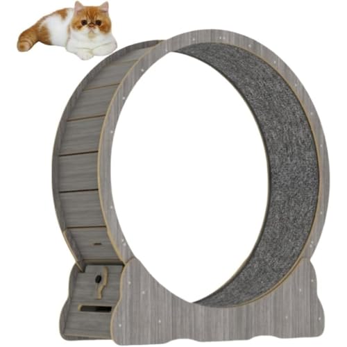 Tufduzo キャットホイール 猫の車輪 猫 ホイール 大型 猫 ホイール 猫 ルームランナー 猫 回し車 猫爪とぎ 自走式キャットウォーク ロック装置内蔵 TPE静音低ノイズローラー ルームランナー 交換可能 室内飼い猫の運動不足を改善 低騒音 組み立