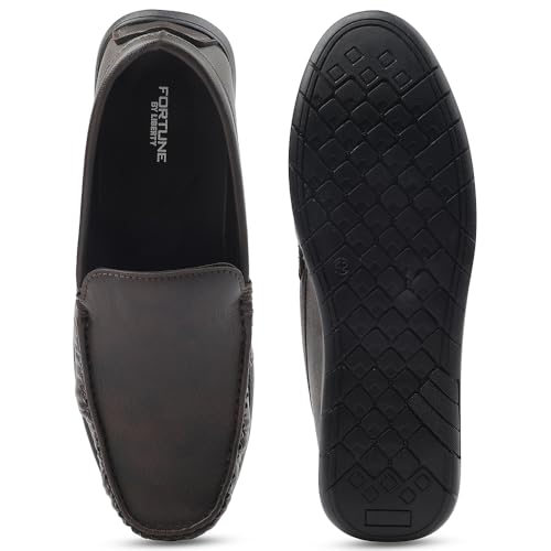 Image of Liberty Fortune CLASSIK-1E Loafer Shoes for Men - Brown, Black, Non-Lacing Casual Formal Slip-On Loafers Stylish Shoes Ideal for Office, Party, Wedding, Kurta - Comfortable Lightweight