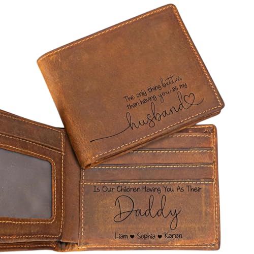 The Only Thing Better Than Having You As My Husband Is Our Children Having You As Their Daddy - Personalized Leather Wallet, Custom Leather Wallet with Kids' Names, Father's Day Gifts From Wife