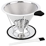 Pour Over Coffee Dripper, Tulip Pattern Stainless Steel Slow Drip Coffee Filter, Pour Over Coffee...