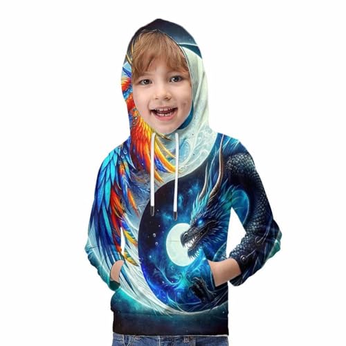 Pull à capuche 3D Yin-Yang chaud et confortable manches longues - 5