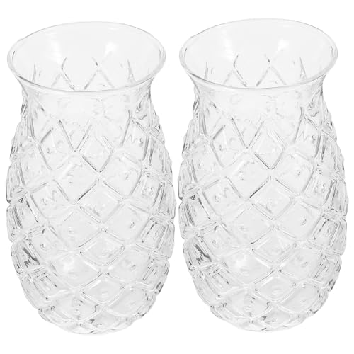 Sosoport 2 piezas Vasos de de Cristal con Diseño de Piña de Unidades para Whisky y Bebidas para Fiestas