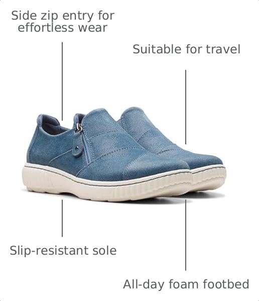 Clarks Collection Women's Caroline Grace Oxford, Blue Suede, 9 Medium US - image 2