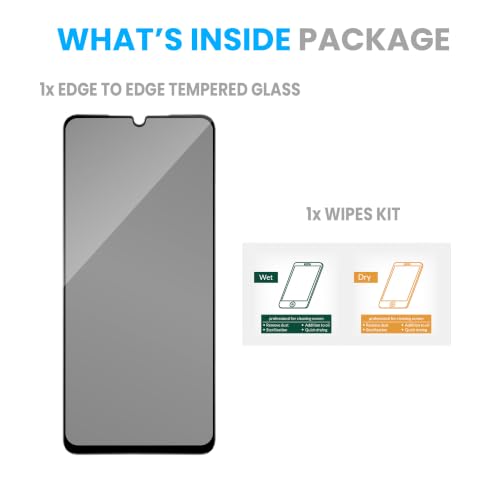 Image of ArmourPro Privacy Tempered Glass for IQOO Z11 Lite - Anti-Spy Anti Peeping Screen Protector, 9H Hardness, Edge-to-Edge Coverage, Ultra Thin, Bubble-Free Installation Kit | Black