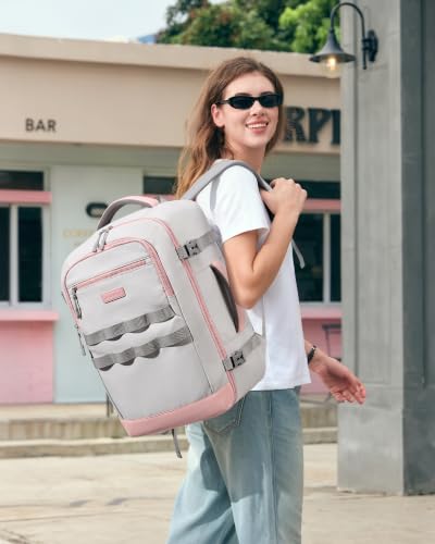 Image of LOVEVOOK 40L Travel Backpack for Women Men, Carry on Backpack for Airplanes | Airline Approved Personal Item Travel Bag Fit 17 Inch Laptop, Waterproof Travel Essentials Weekender Bag with 3 Packing Cubes