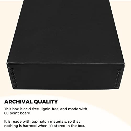Image of Golden State Art, Drop Front Archival Storage Box, 9.25 inchx11.75 inchx3 inch-Black | Acid-Free 8.5x11 Museum Photo Storage Box with Metal Edge, Preserve Documents, Prints, Poster, Photographs, Arts And Crafts
