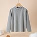 Youth Thermal Shirt Fleece Lined Turtle Neck Long Sleeve Top Kids Unisex Mock Neck Athletic Base Layer (Grey, 9-10Years)