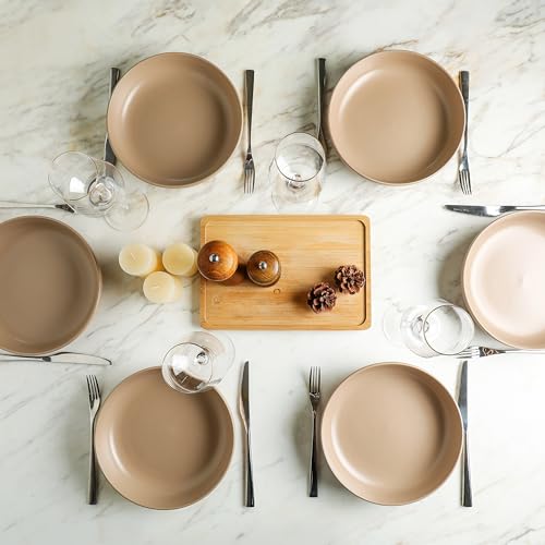 Image of Stone Lain Logan Stoneware Pasta Bowl Set of 4, Beige