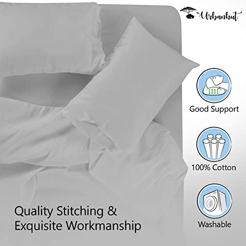 URBANHUT 100% Cotton Pillowcases, 800 Thread Count Queen Size, Ultra Soft Pillow Cases, 20X30 Inches Set of 2, Long Lasting, Hotel Quality Premium Cooling Pillow Cases, Silver Grey