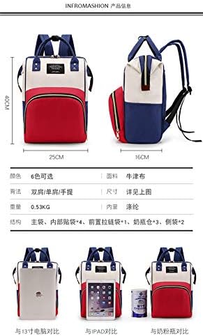 MLBCARE baby bag back pack large-capacity multi-functional fashionable shoulders diaper backpack mother's portable baby care bag Separate storage (Red white blue)