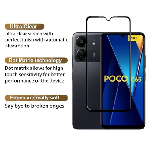 Image of Screen Protector Tempered Glass For Poco C65 / Redmi 13C 4G Cellphone With Easy Installation Kit