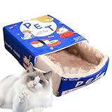 Innenkatzenbetten, Haustierläden, Katzen Für Alle Saisonkatzen Snack Hamburger Sushi -Katzen Für Katzen Und Hundebetten Vollständig Geschlossene Rechteckige Schublade -Gesichtige Katzen, Häuser, Katze