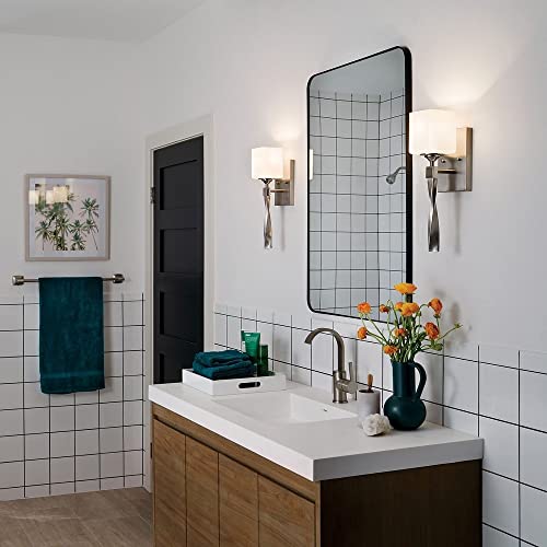 Image of KICHLER Marette 5 inch 1 Light Wall Sconce with Satin Etched Cased Opal Glass in Brushed Nickel