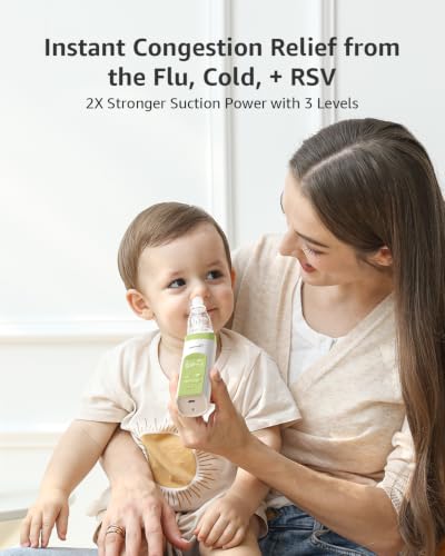 Image of GROWNSY 2-in-1 Nasal Aspirator with Saline Spray, Electric Nose Sucker
