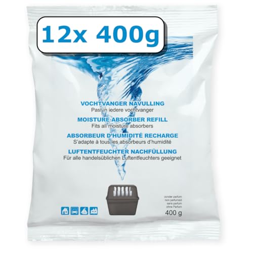Universele vochtvanger navulling neutraal 12 x 400 g voor huis, boot, caravan en badkamer
