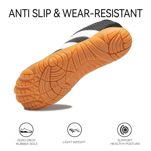 Image of Barefoot Shoes Women Casual Sneakers,Wide Toe Box Shoes Women Zero Drop Barefoot Shoe Men,Minimalist Trail Running Shoe,Non-Slip Lightweight Breathable Comfortable Fashion Walking Hiking Shoes Unisex