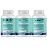 Benfotiamine 300mg (180 Vegetarian Capsules) (60x3) No Stearates - No Silicon Dioxide - Vegan - Non GMO - Gluten Free