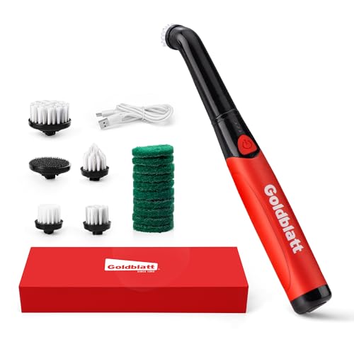 Goldblatt Cordless Electric Spin Scrubber 18-Piece Kit, Power Scrubber with Battery Indicator Light, Waterproof Electric Cleaning Brush for Grout, Tile, Bathroom, Kitchen Cleaning