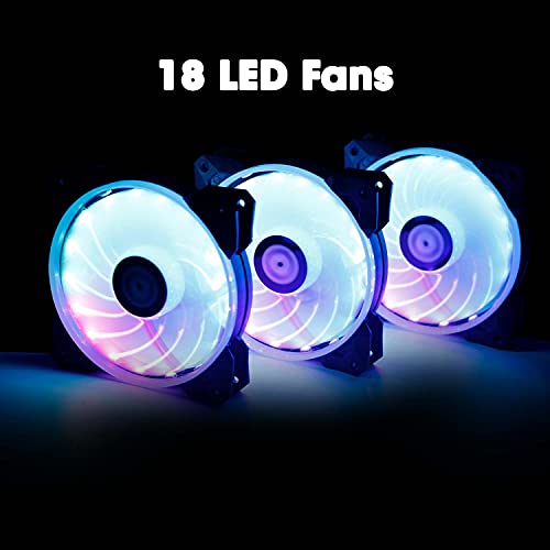 Image of (Renewed) ZEBRONICS ZEB-PGF520C 120mmx3 Premium Chassis ARGB Fans Combo Kit with RGB Controller, Remote, 35CFM Airflow, RGB Sync, Hydro Bearing, 18 LED Fans, ARGB Extender and Dual 3 Pin Connector.