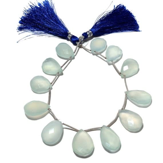 Aqua chalcedony pear beads LKBEADS pour création de bijoux uniques