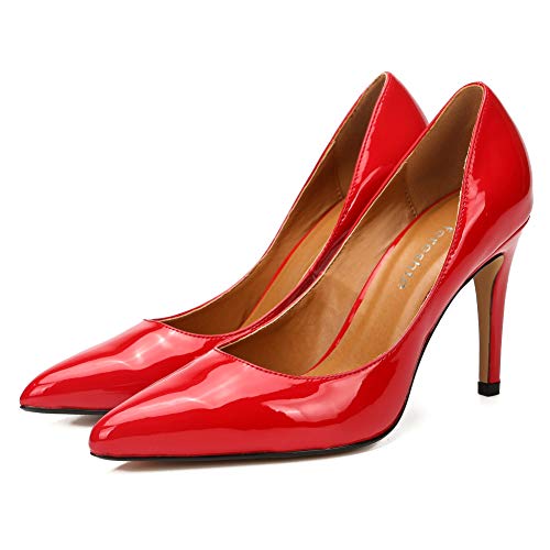 Image of Women's Men's Pointed Toe High Heel Pumps, Slip On, 3.94 Inch Stiletto Heel